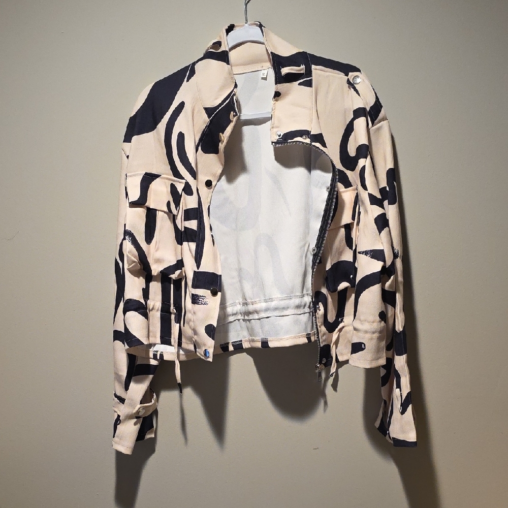 Amazon Black and Cream Utility Jacket